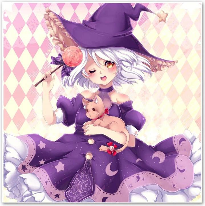 Image du produit Trenddeko La Doll Blanche - Little Witch (50 x 50 cm)