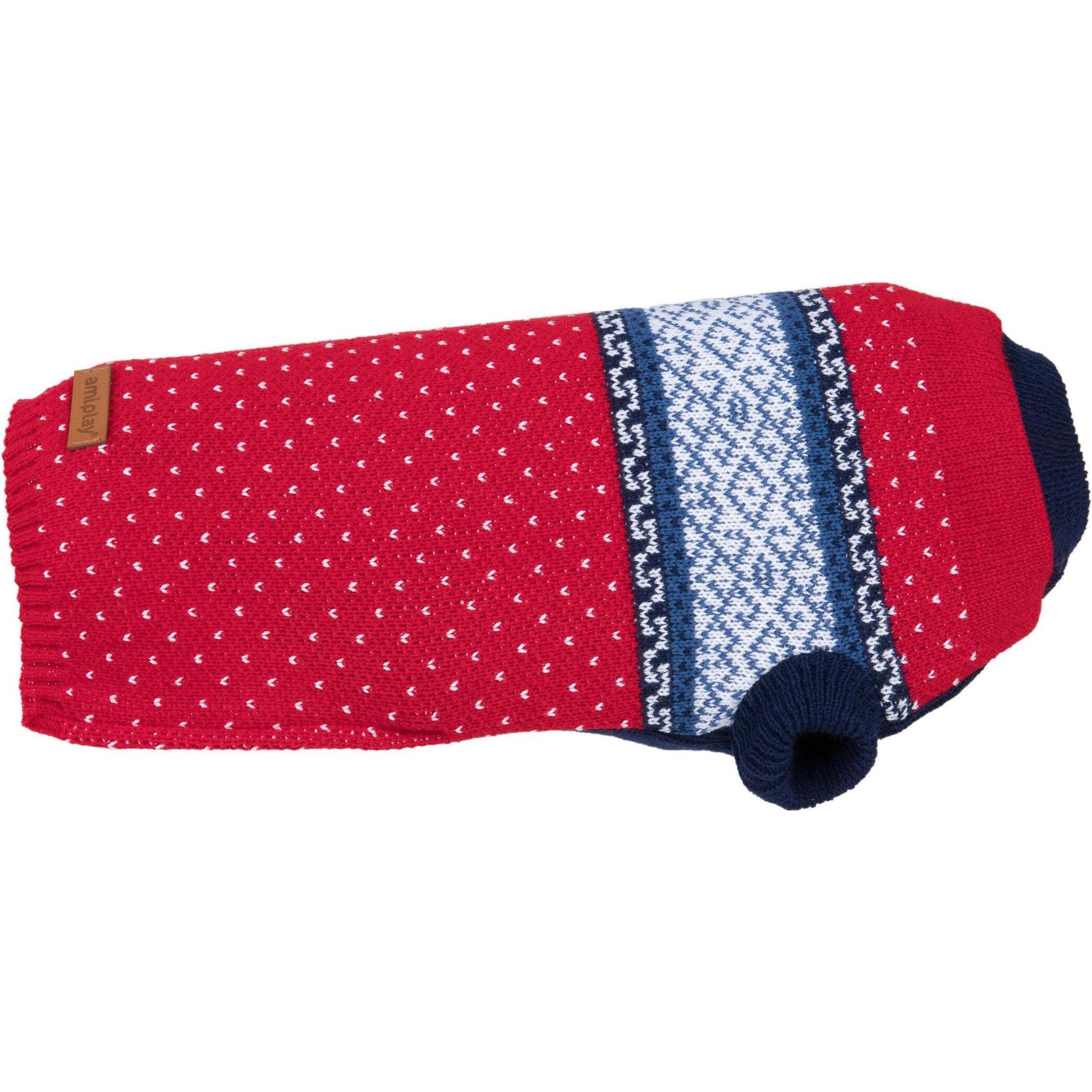 amiplay Sweater Dog Bergen 23cm Red, Hundebekleidung