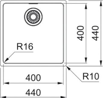 Actual product image Franke Spüle Maris MRX 110-40 CRNI (Undermount sink, 50 cm)