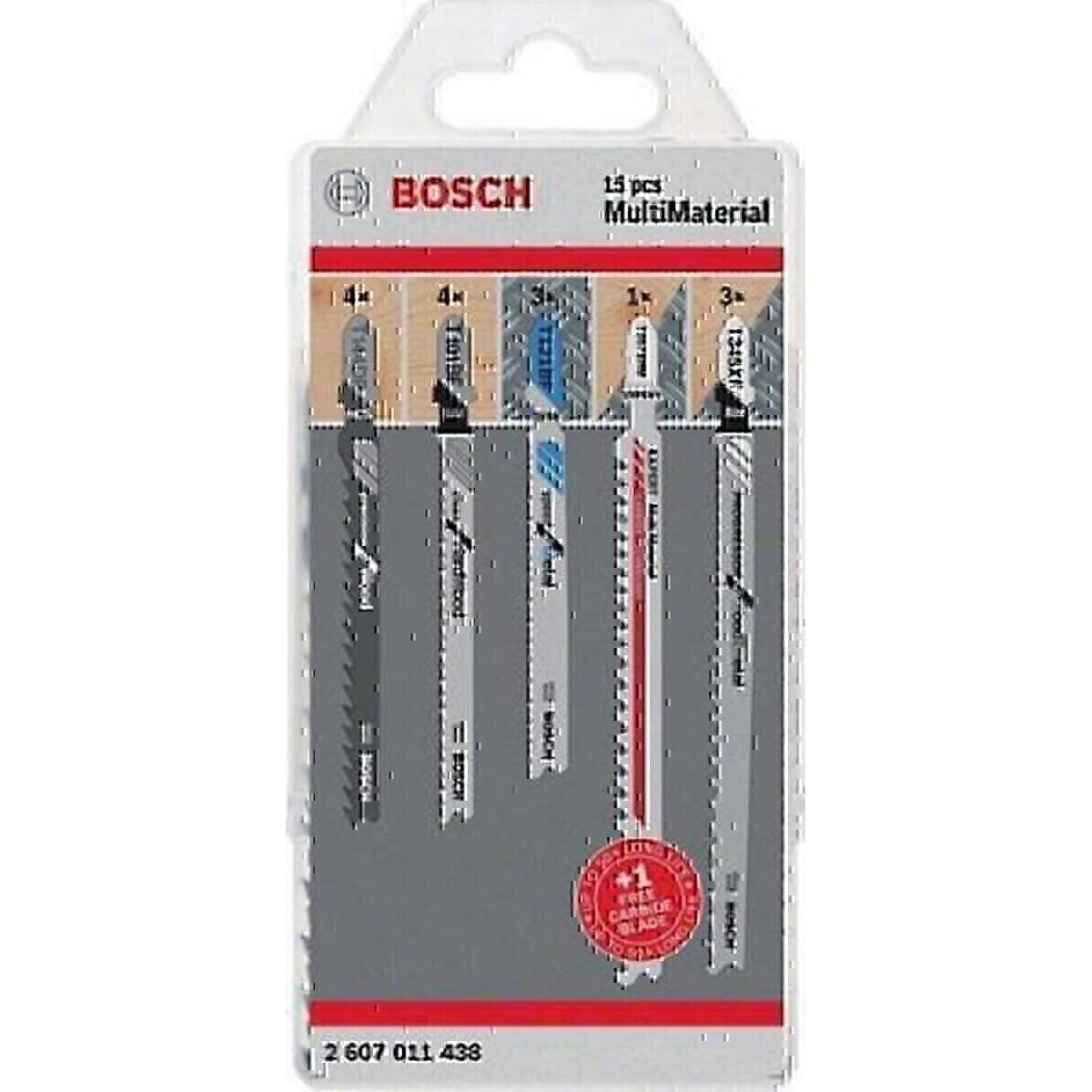 Bosch Professional Zubehör, Sägeblatt, 15-tlg. Stichsägeblatt-Set für Multimaterial, T-Schaft