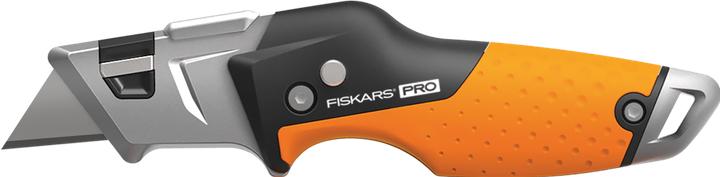 Produktbild Fiskars Universal-Klappmesser, Länge 17 cm, Rostfreier Stahl/Kunststoff, Schwarz/Orange, CarbonMax
