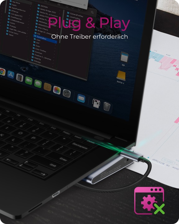 Productafbeelding Icy Box IB-DK2106-C (USB-C, 1 Havens)