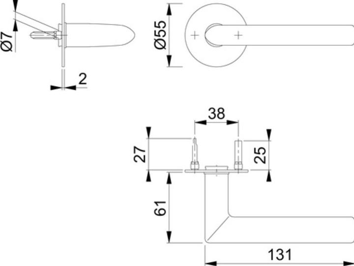 Image du produit Hoppe Paire de béquilles de porte Stockholm E1140Z/849N acier inoxydable F69 avec rosaces de béquilles (Poignée de porte)