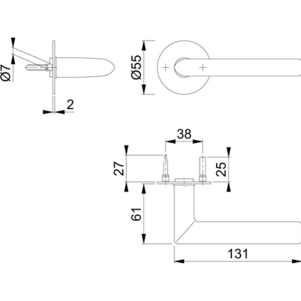 Thumbnail - Hoppe, Türgriff + Fenstergriff, Türdrückerpaar Stockholm E1140Z/849N Edelstahl F69 mit Drückerrosetten Vierkantstift 8 m...