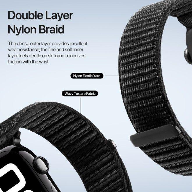 Image du produit Dux Ducis Strap Apple Watch 42/44/45/46/49MM YE Nylon Braided Loop Wrist Strap Black (42 mm, 44 mm, 45 mm, 46 mm, 49 mm, Nylon)