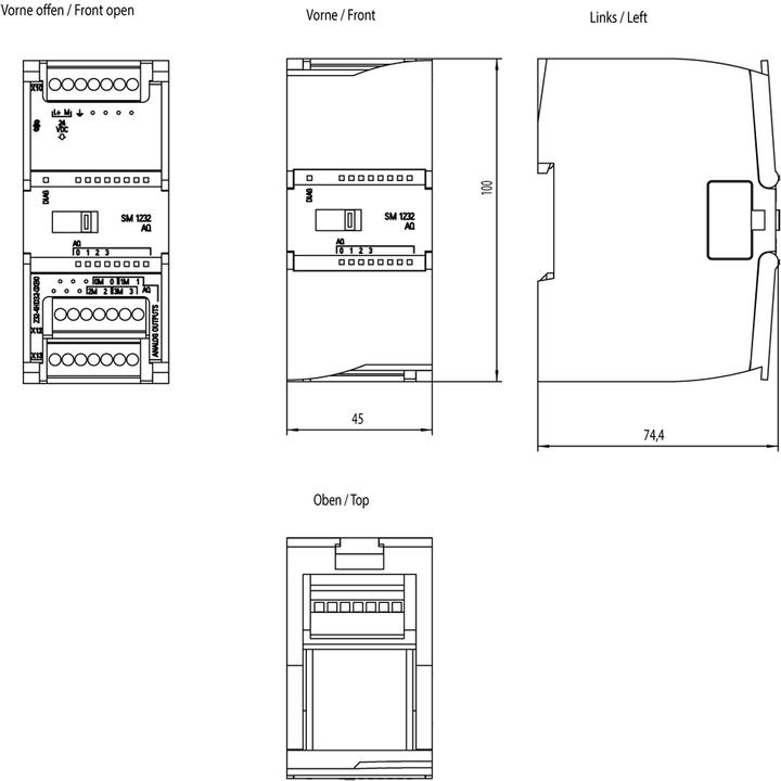 Produktbild Siemens ANALOG OUTPUT SM 1232, 4AO