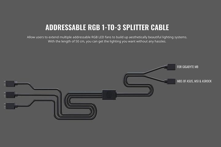 Actual product image Cooler Master Addressable RGB 1-to-3 Splitter Cable