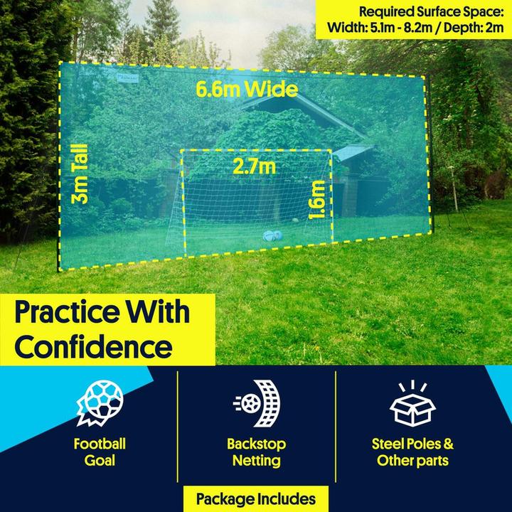 Image du produit Open Goaaal Filet de But de Football avec rebondisseur - Filet de Sport Tout-en-Un pour Une barrière