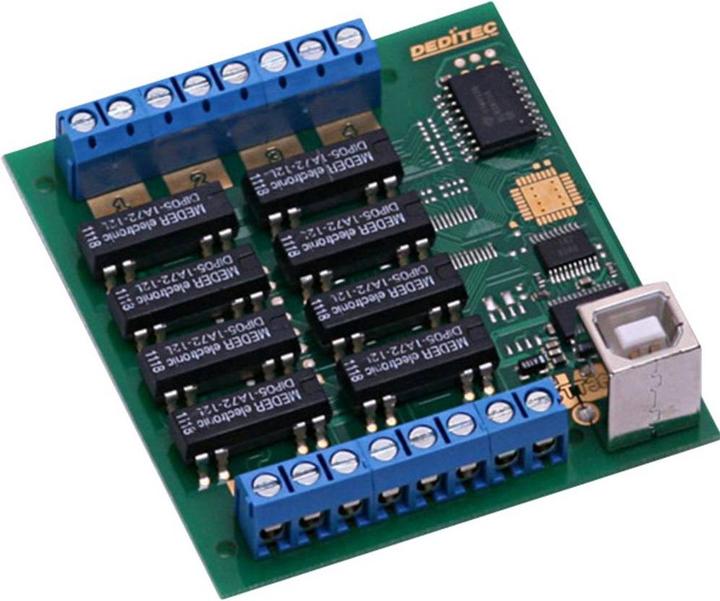Produktbild Deditec Kompakte USB-Module Digital Ausgänge 8 Relais Montageart Schraubbar Schnittstelle(n) USB