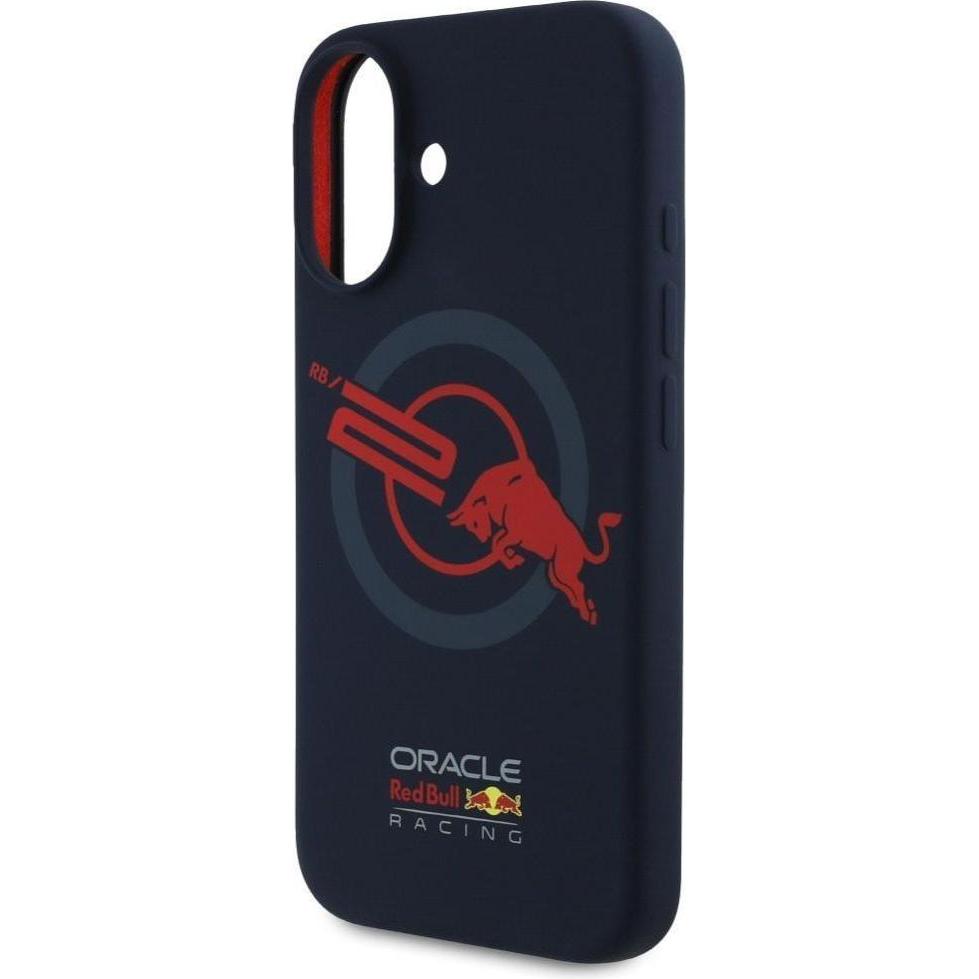 Red Bull Case HC Silicone ORBR20 Logo Red Lining to iPhone 16 MagSafe navy blue (Apple iPhone 16), Cover smartphone, Blu