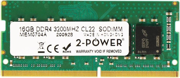 Produktbild 2-Power 16GB DDR4 3200MHz CL22 SODIMM (1 x 16GB, 3200 MHz, DDR4-RAM, SO-DIMM)