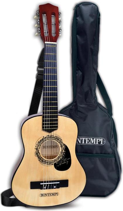 Bontempi Holzgitarre mit 6-saitigem Schultergurt und Tasche