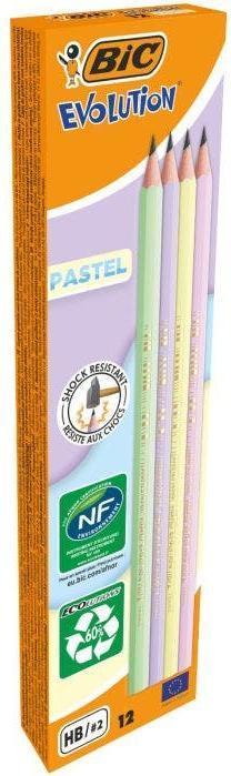 Bic Graphitbleistifte 518307 Bleistift Pastellgrün, Gelb, Rosa, Lila (12x)
