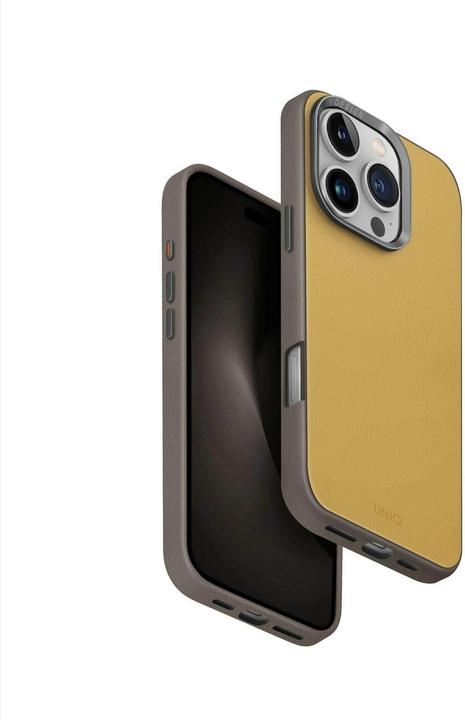 Actual product image Uniq Lyden DS iPhone 16 Pro Max 6.9" Magclick Charging case yellow-gray/yellow-gray (Apple iPhone 16 Pro Max)