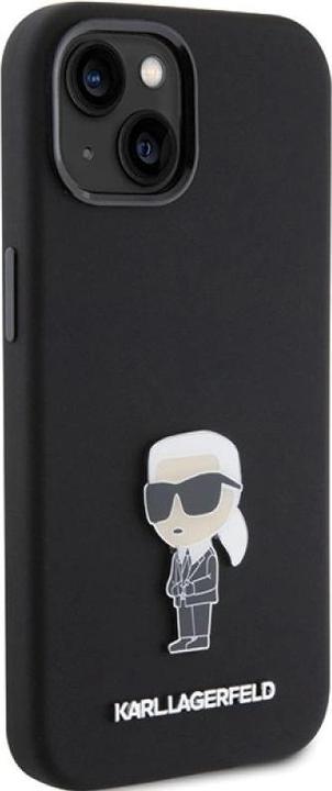 Produktbild Karl Lagerfeld KLHCP15SSMHKNPK iPhone 15 6.1" czarny/black Silicone Ikonik Metal Pin (Apple iPhone 15)