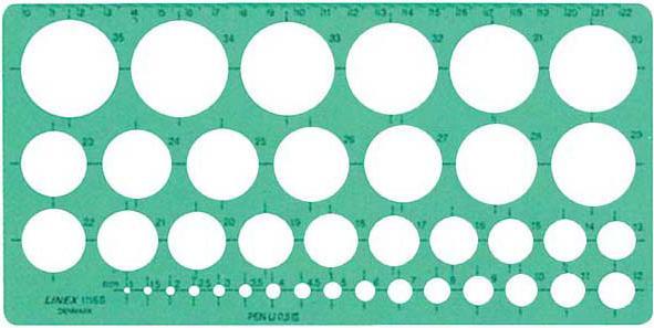 Produktbild Linex Kreisschablone 39 Kreise (24 cm, Kunststoff)