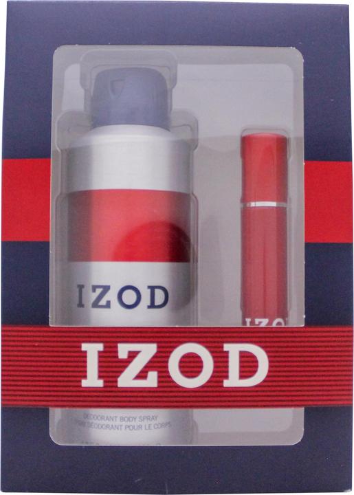 Actual product image Izod Red 2 Piece Gift Set: Eau De Toilette 15ml - Body Spray 200ml For Men (Perfume set)