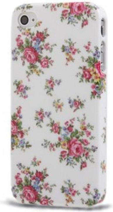 Produktbild König Design Schutzhülle Hard Case Hülle für Handy iPhone 4 & 4S Rosen / Weiss (Apple iPhone 4, LG G4s)
