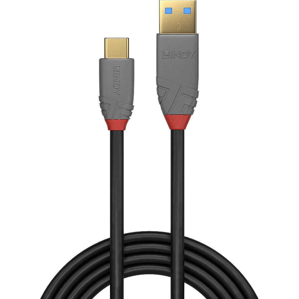 Thumbnail - Lindy 3m USB 3.2 Typ A an C Kabel 5A PD Anthra Line (36919) (3 m, USB 3.2), USB Kabel