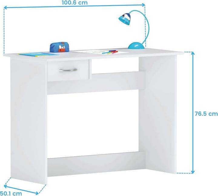 Actual product image Home123 Schreibtisch ALPIN 828 weiss (50 x 100.60 x 76.50 cm)