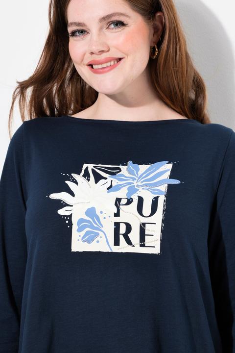Actual product image Ulla Popken Eco Cotton PURE Logo Pointed Hem Tee (50, 52)