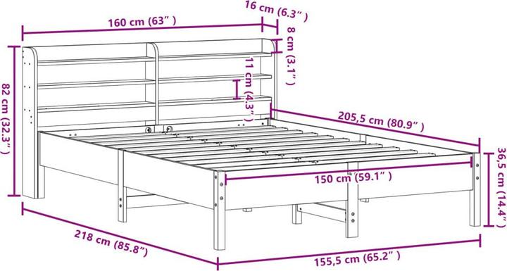 Image du produit vidaXL Bettgestell (150 x 200 cm)