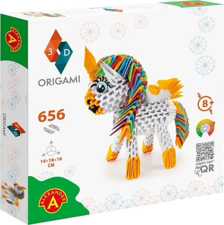 Selecta Spielzeug ORIGAMI 3D - Einhorn, 656 Teile
