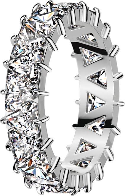 Immagine prodotto Star Piercing Anello argento cristalli triangolari argento (60, Acciaio)