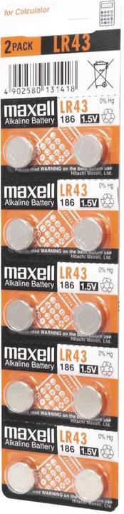 Produktbild Maxell LR43 Blister (10 Stk., LR43, 70 mAh)