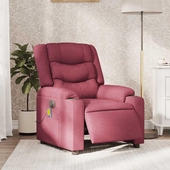 Actual product image VidaXL Massage chair electric wine red fabric
