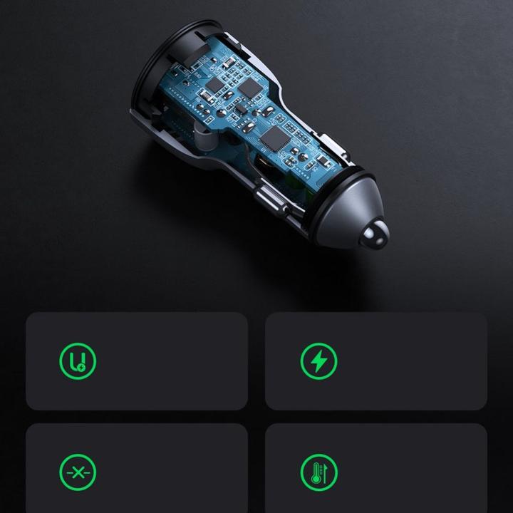 Actual product image Ugreen Dual USB Car Charger QuickCharge 3.0 36 Watt