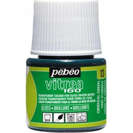 Pebeo, Künstlerfarbe + Bastelfarbe, Vitrea 160 Glänzendefarben (Orientgrün, 45 ml)