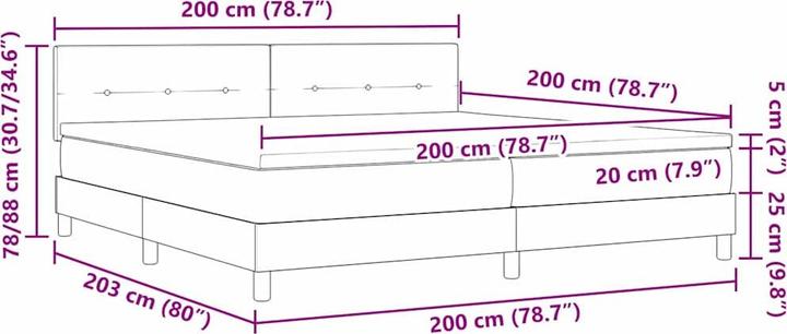 Produktbild vidaXL Boxspringbett (200 x 200 cm)