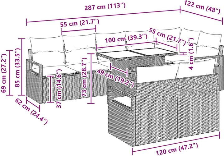 Produktbild vidaXL Gartensofa-set