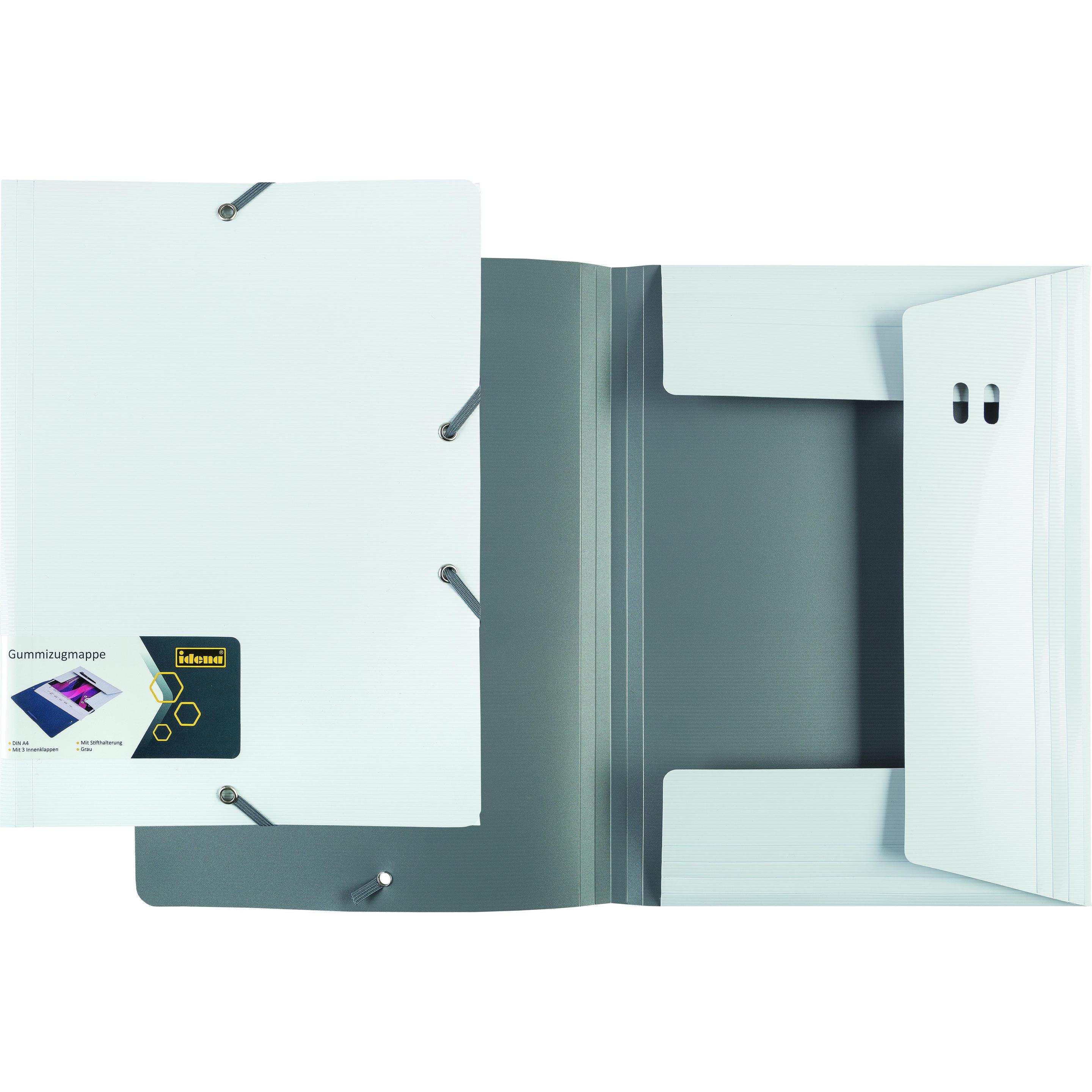 Thumbnail - Idena, Mappe, Sammelmappe A4 PP mit Gummizug weiss/grau (A4, 1 x)