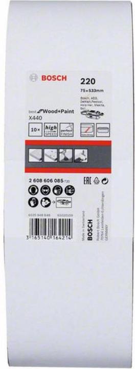Actual product image Bosch Professional Zubehör PRO X440 sanding belt, 75 x 533 mm, G220 (220)