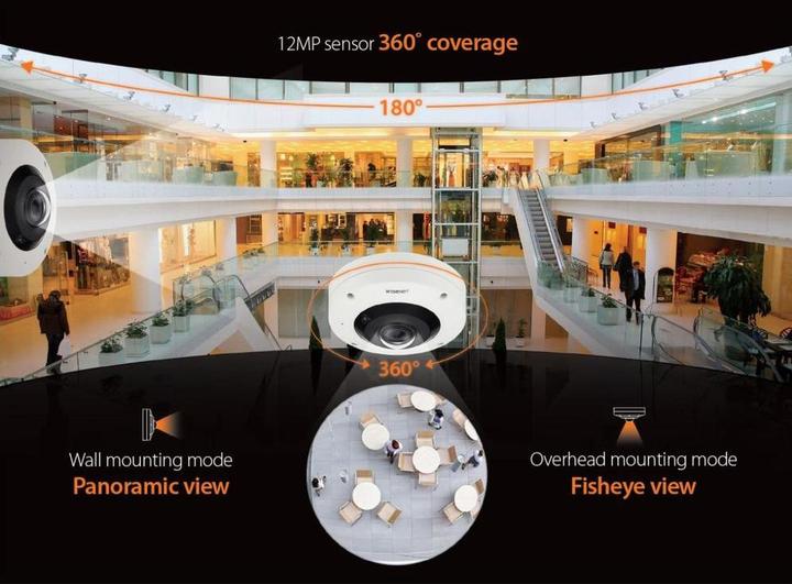 Actual product image Hanwha XNF-9010RV dome camera out.12MP PoE IR IK10 (3008 x 3008 Pixels)