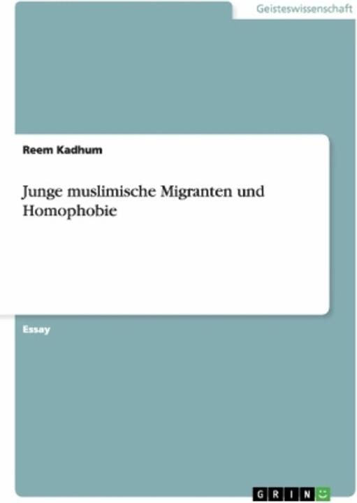 Produktbild Junge muslimische Migranten und Homophobie (Deutsch, 2009)