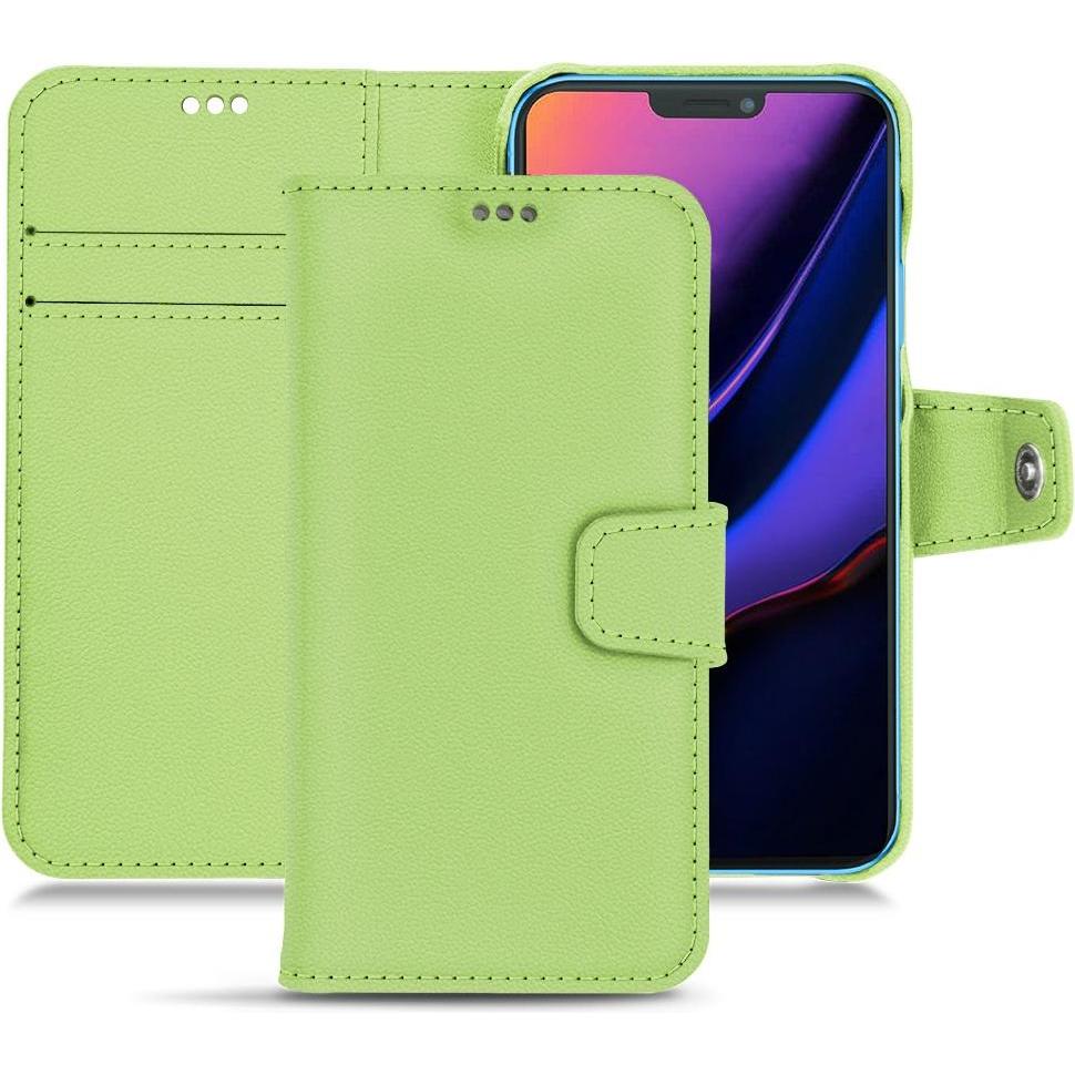 Noreve Lederschutzhülle Wallet (Apple iPhone 11), Smartphone Hülle, Grün