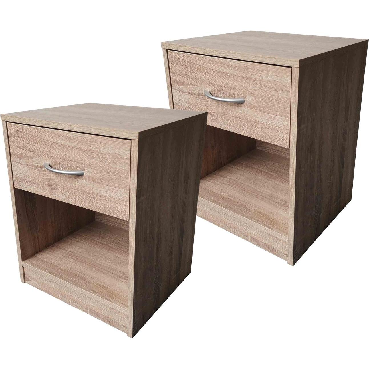 HTI-Living, Nachttisch, Nachtschrank 2er Set Nina Sonoma (40 x 50 x 35 cm)