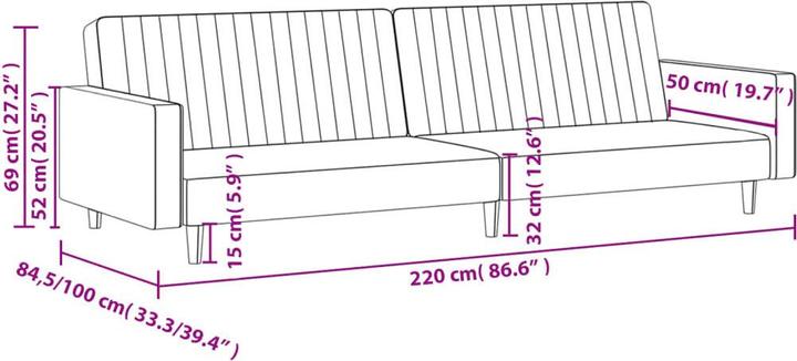 Produktbild vidaXL Schlafsofa (2-Sitzer)