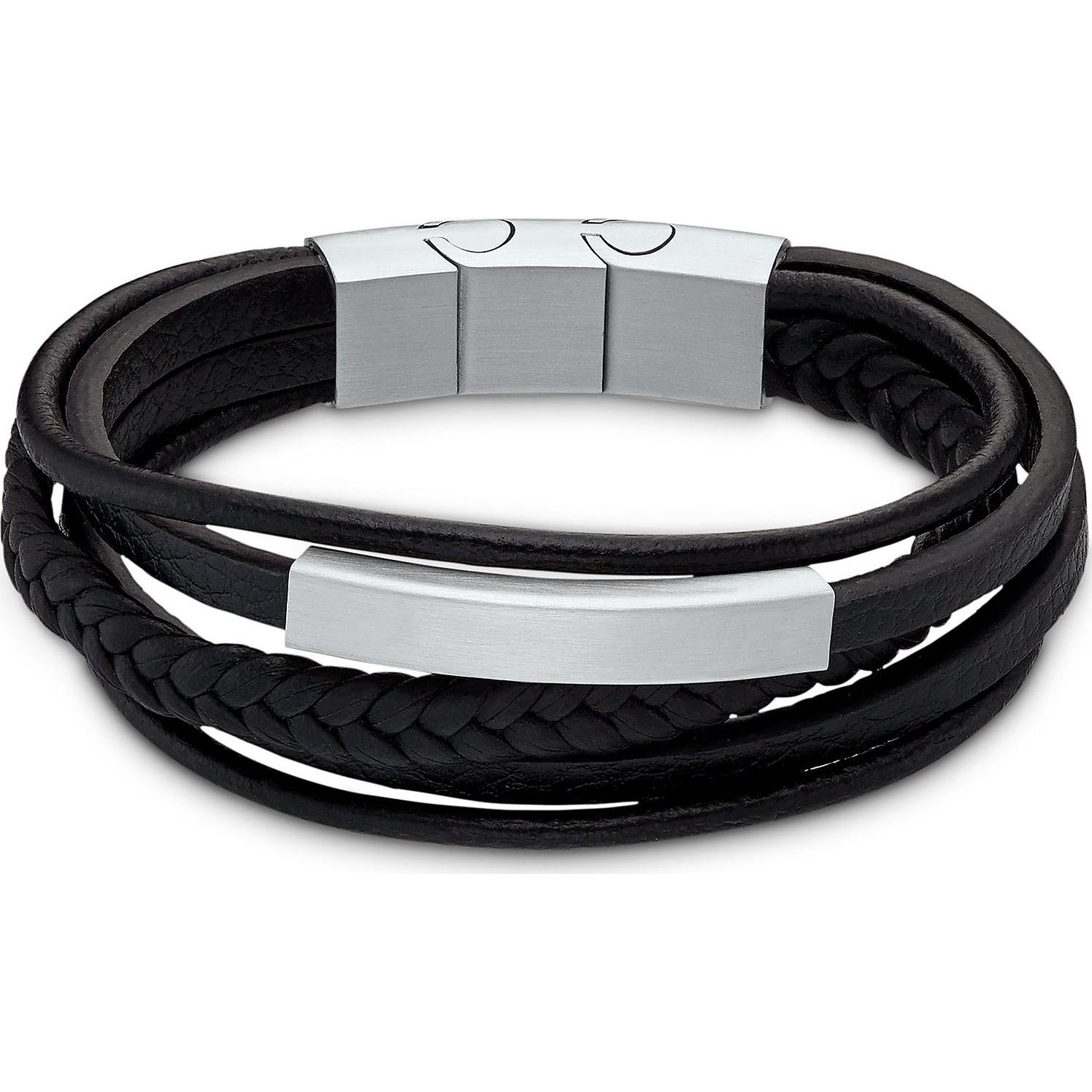 Favs, Armschmuck, Armband, (19 cm, Edelstahl, Leder)