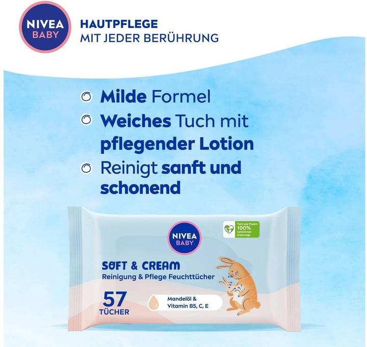 Image du produit NIVEA Soft & Cream Feuchttücher QUATTRO (4 x 57 pcs)
