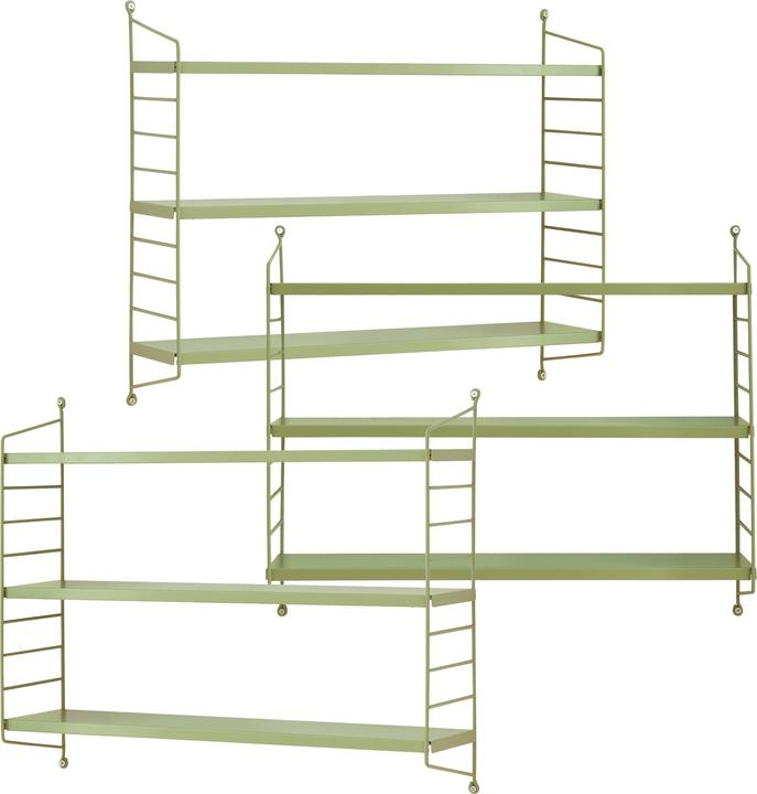 Actual product image En.Casa Modular wall shelf Strängnäs set of 3 olive green