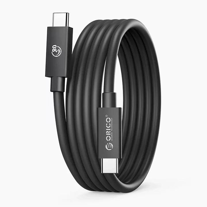Orico USB4 Thunderbolt5 Kabel 80 Gbit/s 240 W USB-C auf USB-C 1 m - Schwarz (1 m, 240 W)