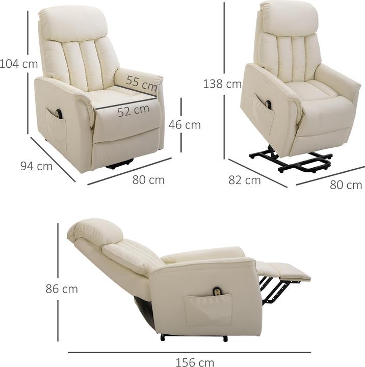 Image du produit Homcom Fauteuil de télévision avec fonction d'élévation