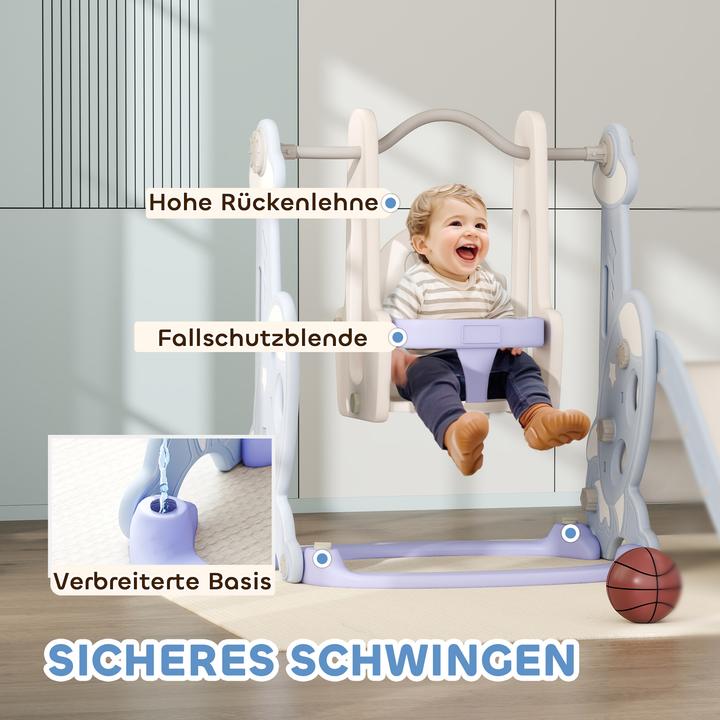 Image du produit Aiyaplay Kinderschaukel mit Rutsche Kunststoff Hellblau