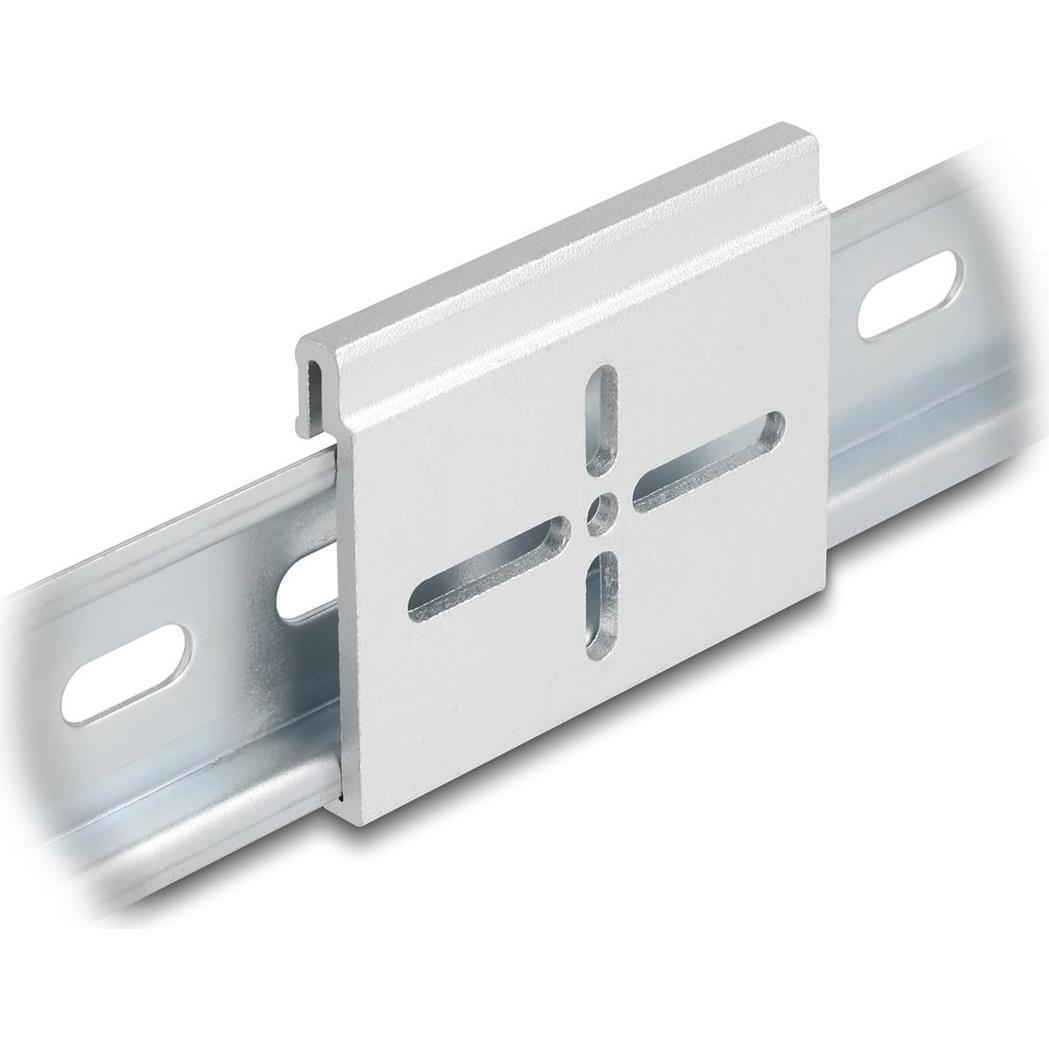Delock Aluminium Montageclip für Hutschiene 60,0 x 47,8 mm s, Serverschrank Zubehör, Silber