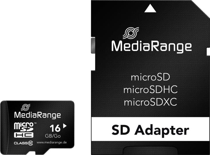 Actual product image MediaRange MR958 memory card MicroSDHC Class 10 (16 GB, microSDHC, SDHC)