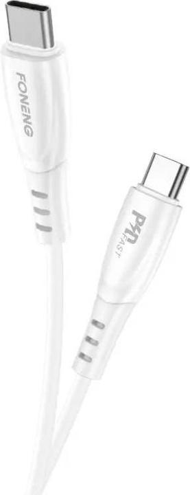 Actual product image Foneng USB-C to USB-C cable X73, 60W, 1m (white) (1 m, USB 3.0, 60 W)